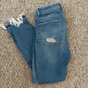 Abercrombie & Fitch Simone High Rise Ankle Distressed Jeans